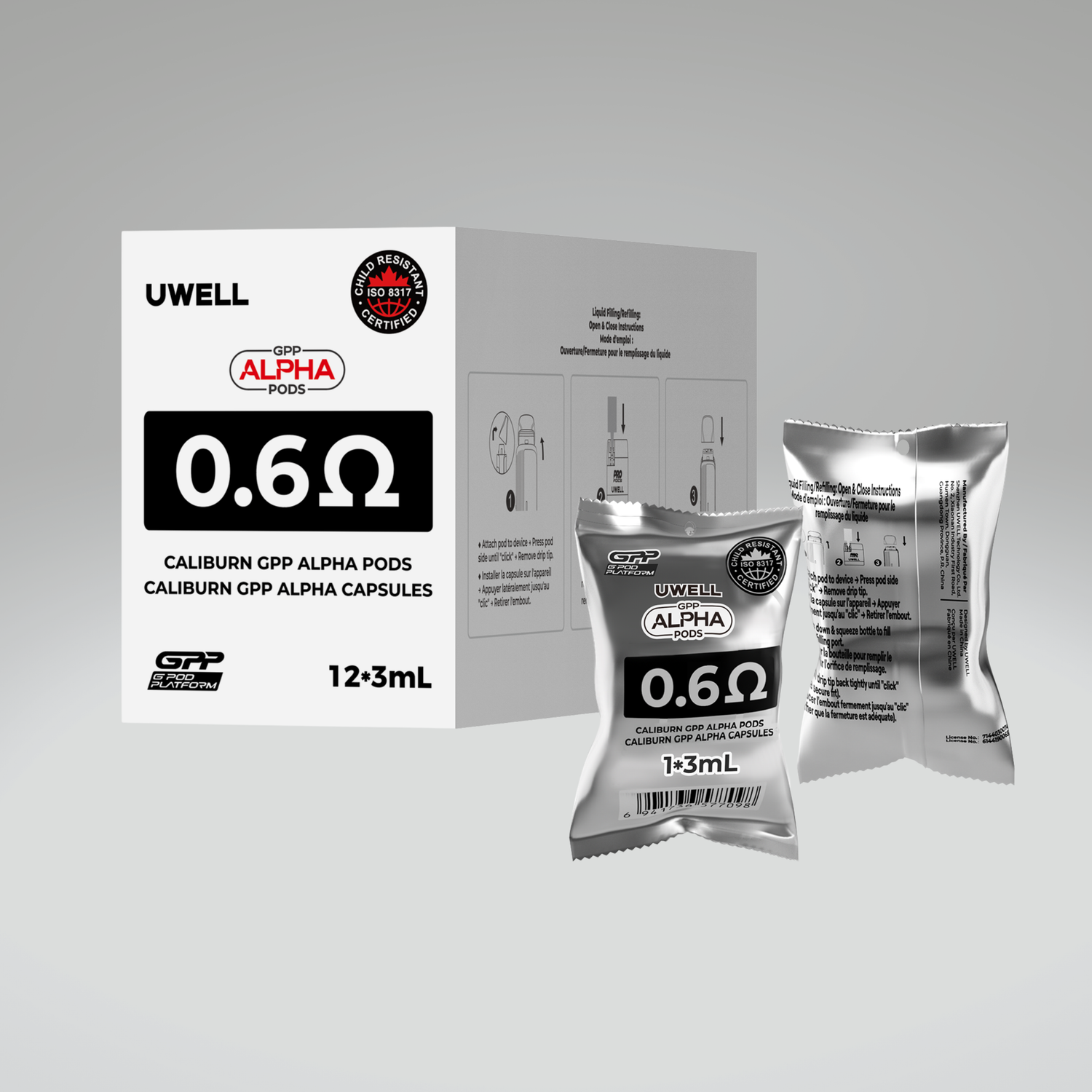 UWELL CALIBURN GPP ALPHA REPLACEMENT POD 3ML (12 PACK) [CRC]