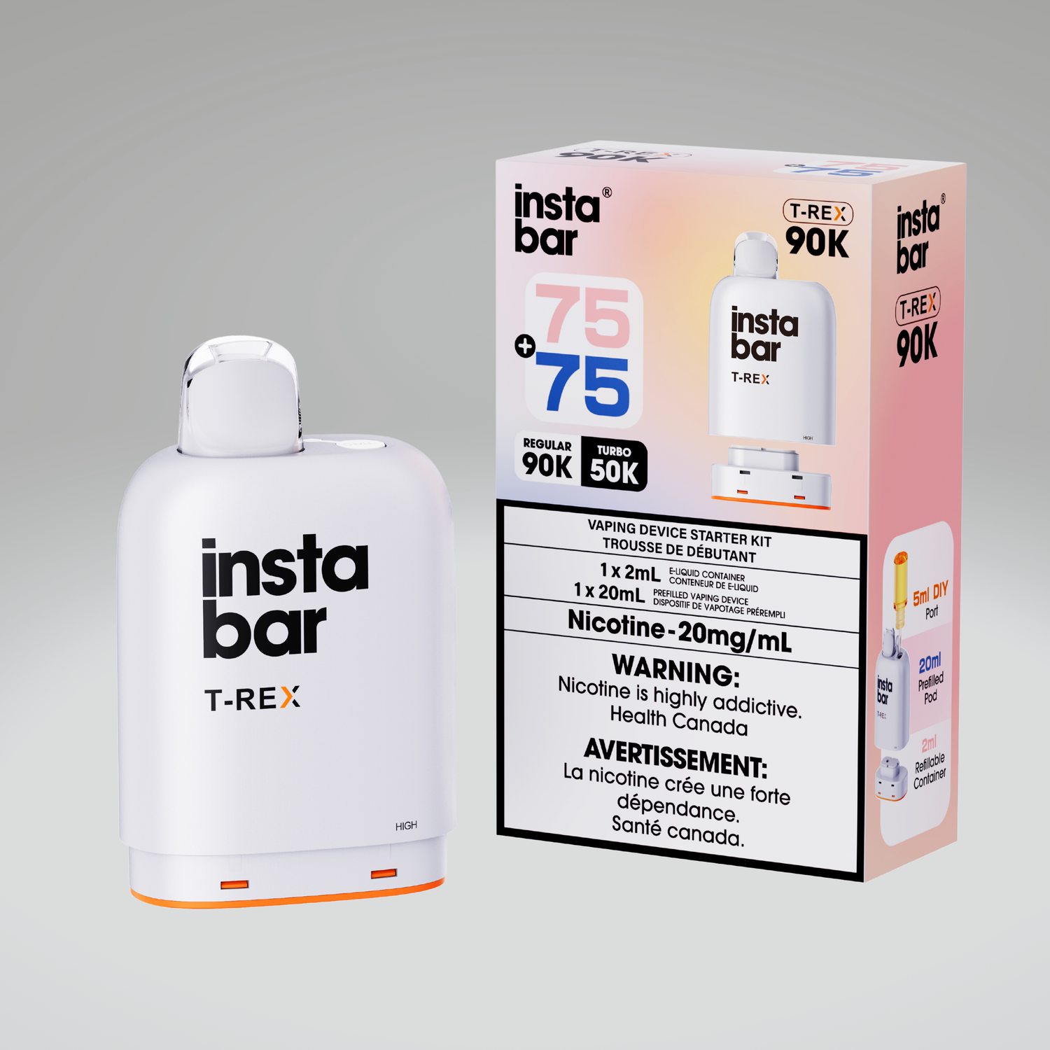Insta Bar TRex 90K (4pc/Carton) [Quebec] {Prefilled Pods}