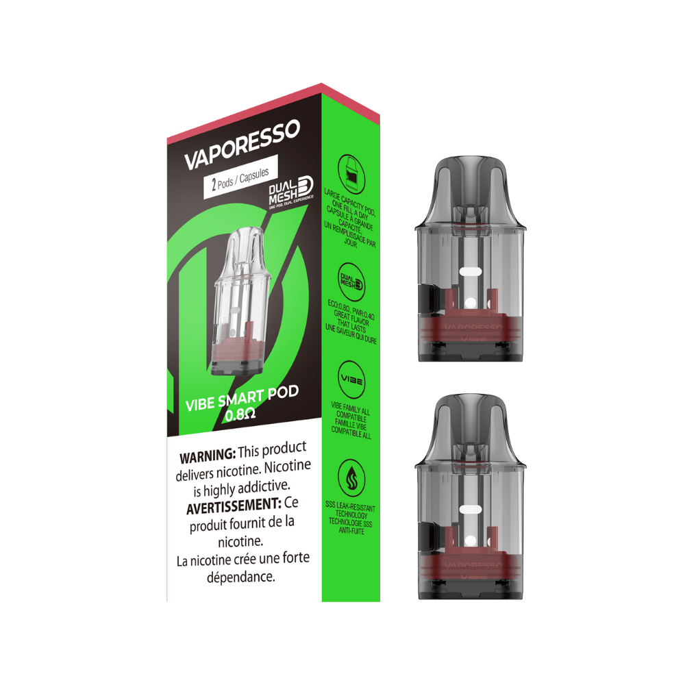VAPORESSO VIBE 0.8 OHM REPLACEMENT POD (2 PACK) [CRC]