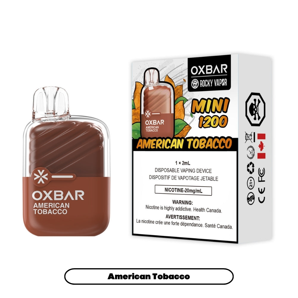 Rocky Vapor Oxbar Mini 1200 - American Tobacco (5pc/Carton) [Federal]