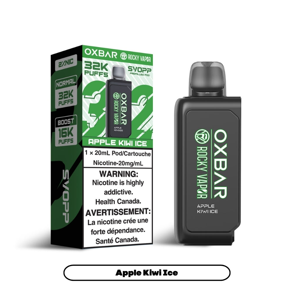 Svopp Rocky Vapor Oxbar [Prefilled Pods] 32K - Apple Kiwi Ice (4pc/Carton) [Alberta]