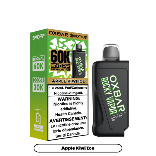 Svopp Rocky Vapor Oxbar 60K {Prefilled Pods} - Apple Kiwi Ice (4pc/Carton) [Ontario]