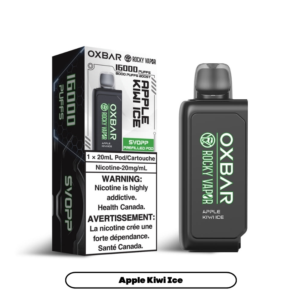 Svopp Rocky Vapor Oxbar [Prefilled Pods]  - Apple Kiwi Ice (6pc/Carton) [Federal]