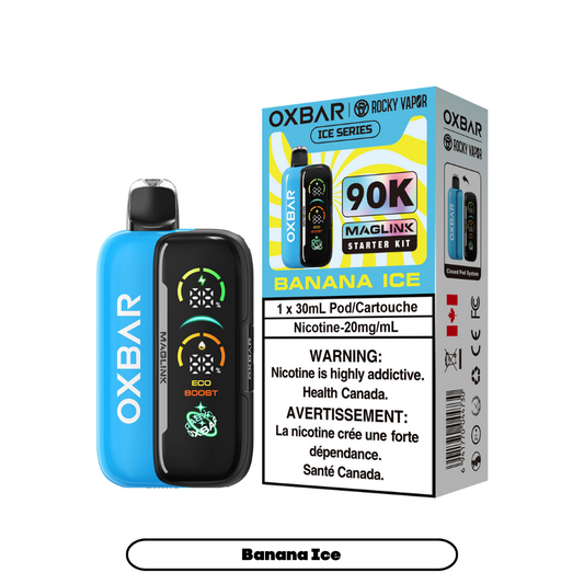 Rocky Vapor Oxbar Maglink - Ice Series - Banana Ice (4pc/Carton) [Federal] {Starter Kit}