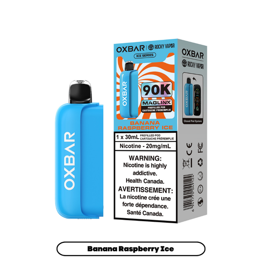 Rocky Vapor Oxbar Maglink - Ice Series - Banana Raspberry Ice (4pc/Carton) [Alberta] {Prefilled Pods}