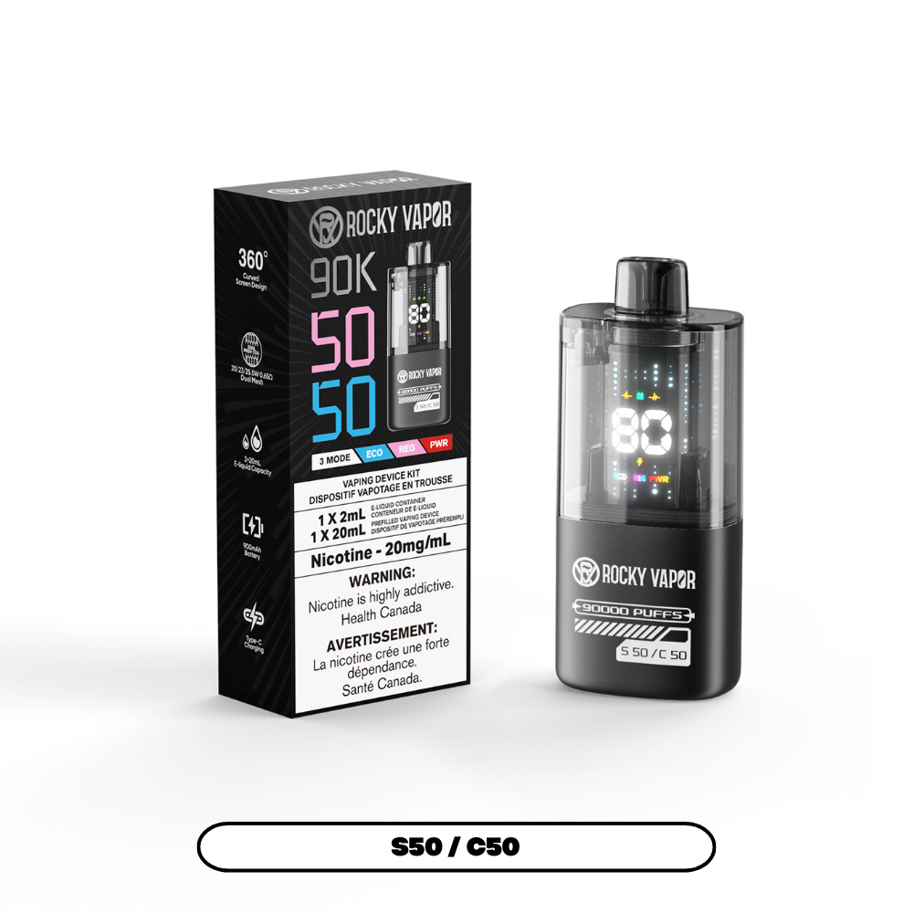 Rocky Vapor 90K - Black - S50 / C50 (4pc/Carton) [FED]