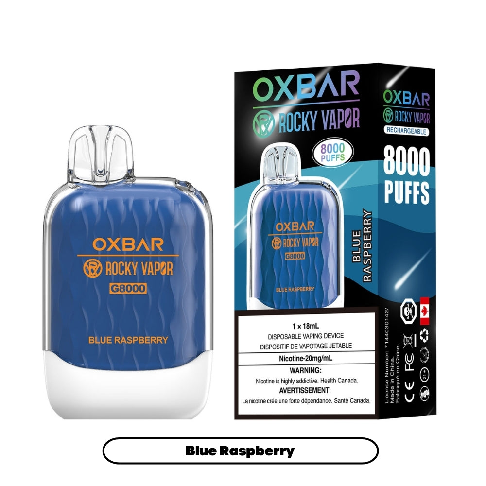 Rocky Vapor Oxbar G-8000 - Blue Raspberry (5pc/Carton) [Federal]