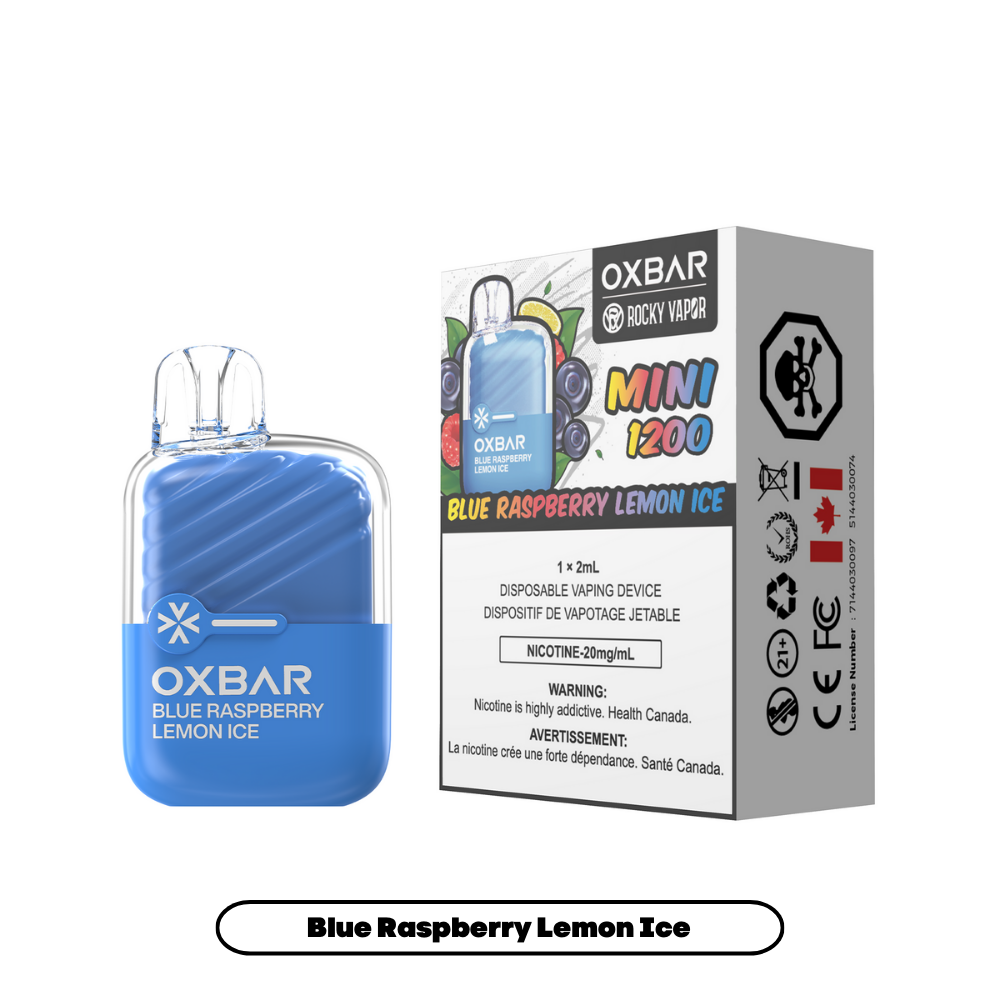 Rocky Vapor Oxbar Mini 1200 - Blue Raspberry Lemon Ice (5pc/Carton) [A ...