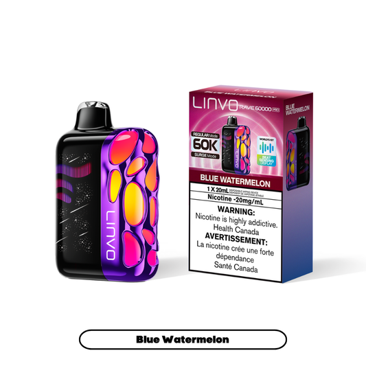 Linvo Rave 60000 Pro - Blue Watermelon (4pc/Carton) [Alberta]