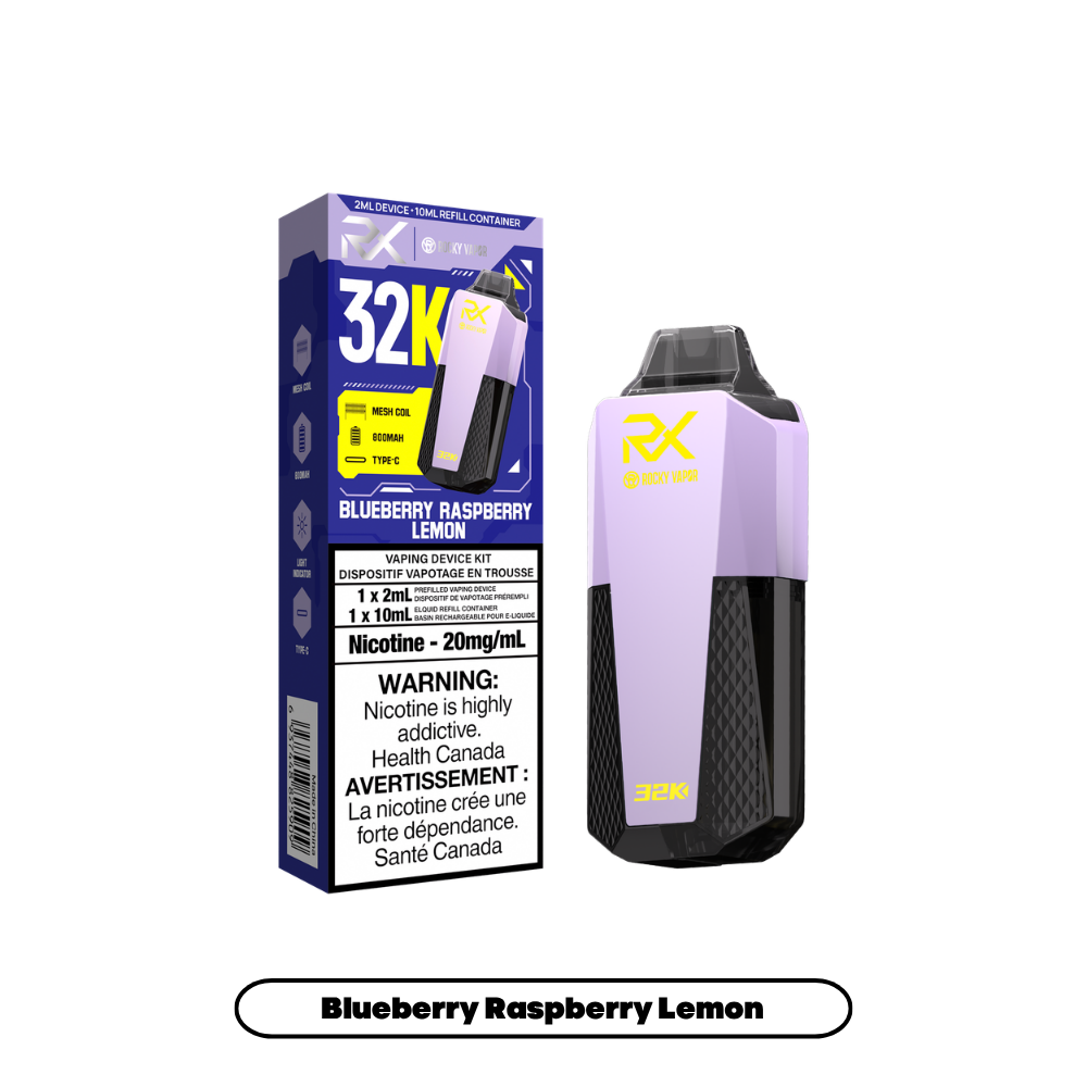Rocky Vapor RX (2+10mL) 32K - Blueberry Raspberry Lemon (5pc/Carton) [Federal]
