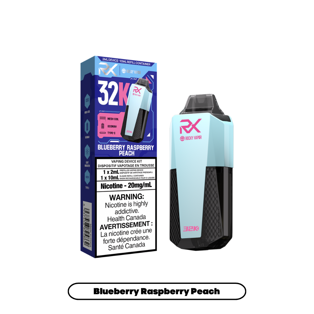 Rocky Vapor RX (2+10mL) 32K - Blueberry Raspberry Peach (5pc/Carton) [Federal]