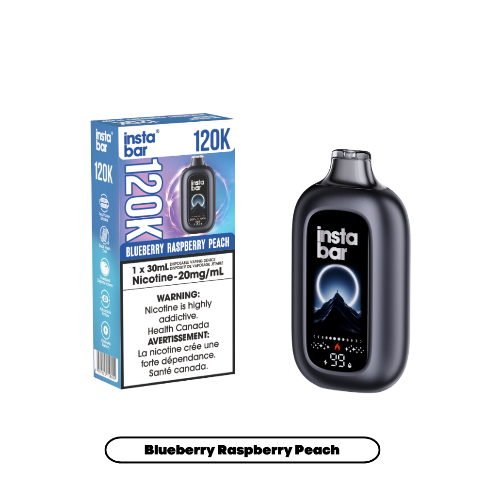 Insta Bar 120K - Blueberry Raspberry Peach (4pc/Carton) [Alberta]