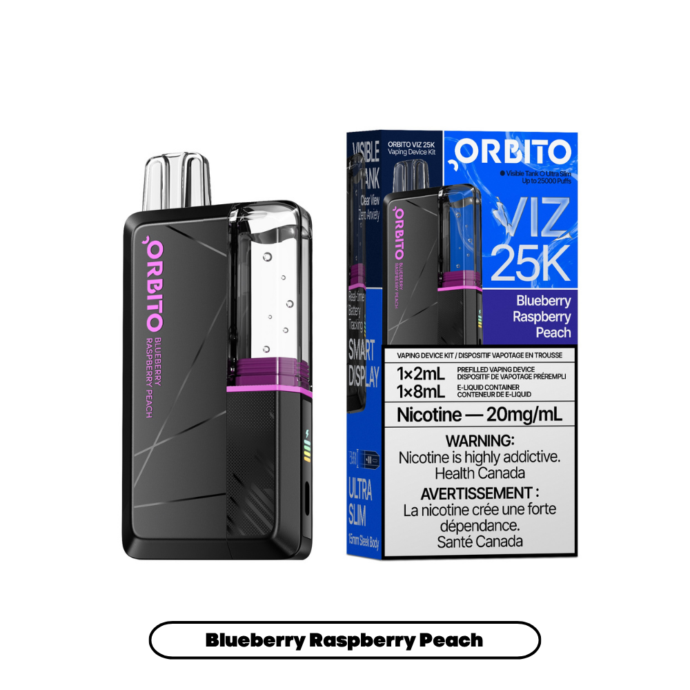 Orbito Viz 25K (2+8mL) - Blueberry Raspberry Peach (5pc/Carton) [Federal]