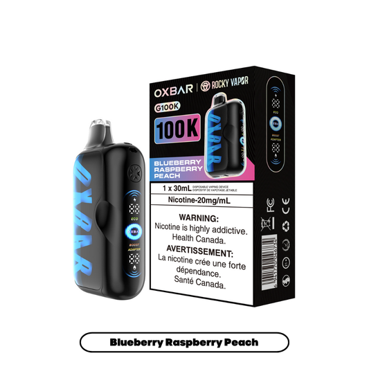 Rocky Vapor Oxbar G100K - Blueberry Raspberry Peach (4pc/Carton) [Manitoba]