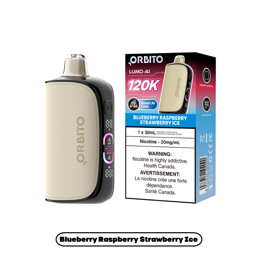 Orbito Lumo AI 120K (20mg) - Blueberry Raspberry Strawberry Ice (4pc/Carton) [Manitoba]