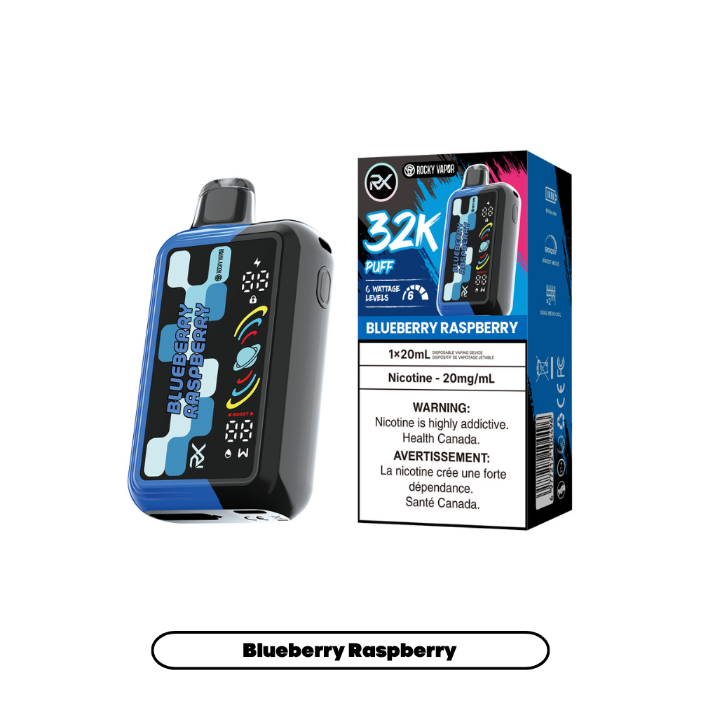 Rocky Vapor RX 32K - Blueberry Raspberry (4pc/Carton) [Manitoba]