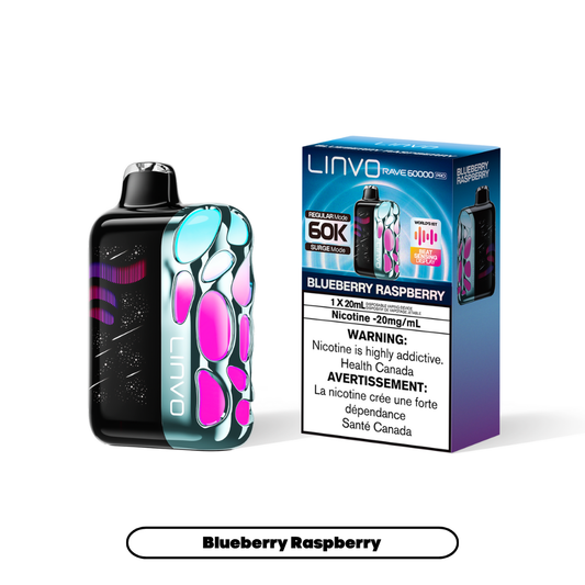 Linvo Rave 60000 Pro - Blueberry Raspberry (4pc/Carton) [Alberta]