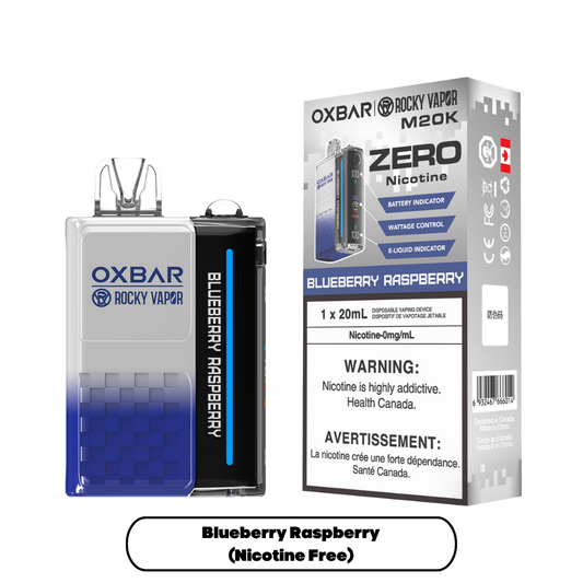 Rocky Vapor Oxbar M20K Nicotine Free - Blueberry Raspberry (5pc/Carton) [Alberta]