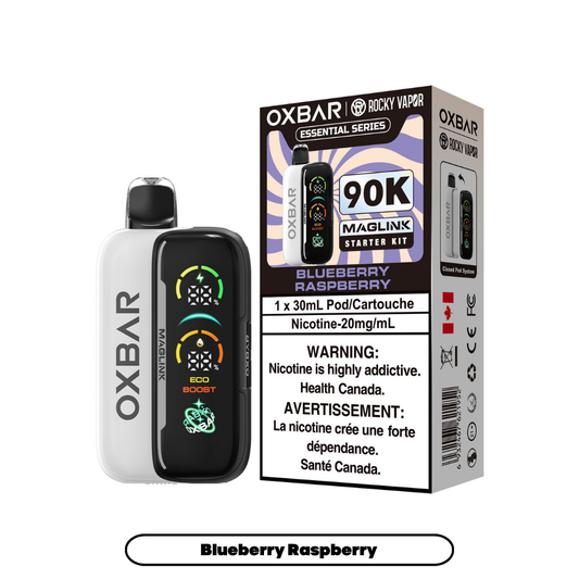 Rocky Vapor Oxbar Maglink - Essential Series - Blueberry Raspberry (4pc/Carton) [Alberta] {Starter Kit}
