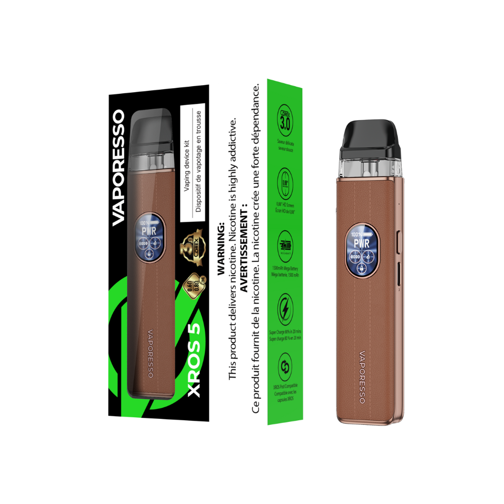 VAPORESSO XROS 5 POD KIT [CRC] - BROWN LEATHER