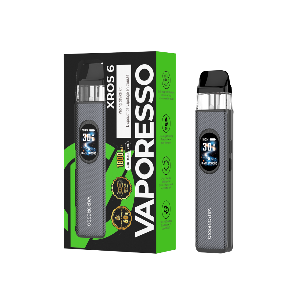VAPORESSO XROS 6 POD KIT [CRC] - CARBON FIBER GRAY