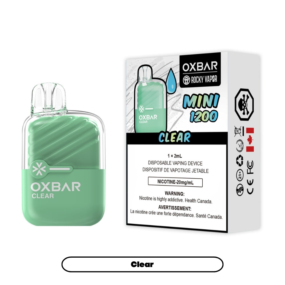 Rocky Vapor Oxbar Mini 1200 - Clear (5pc/Carton) [Manitoba]