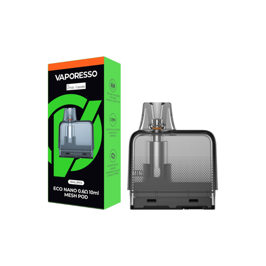 VAPORESSO ECO NANO 0.6 OHM PLUS REPLACEMENT POD 10ML (2 PACK) [CRC]