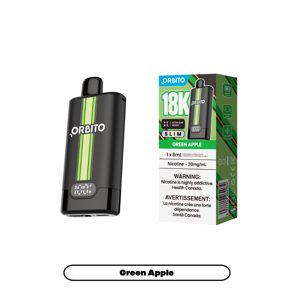 Orbito Slim 18K - Green Apple (4pc/Carton) [Alberta]
