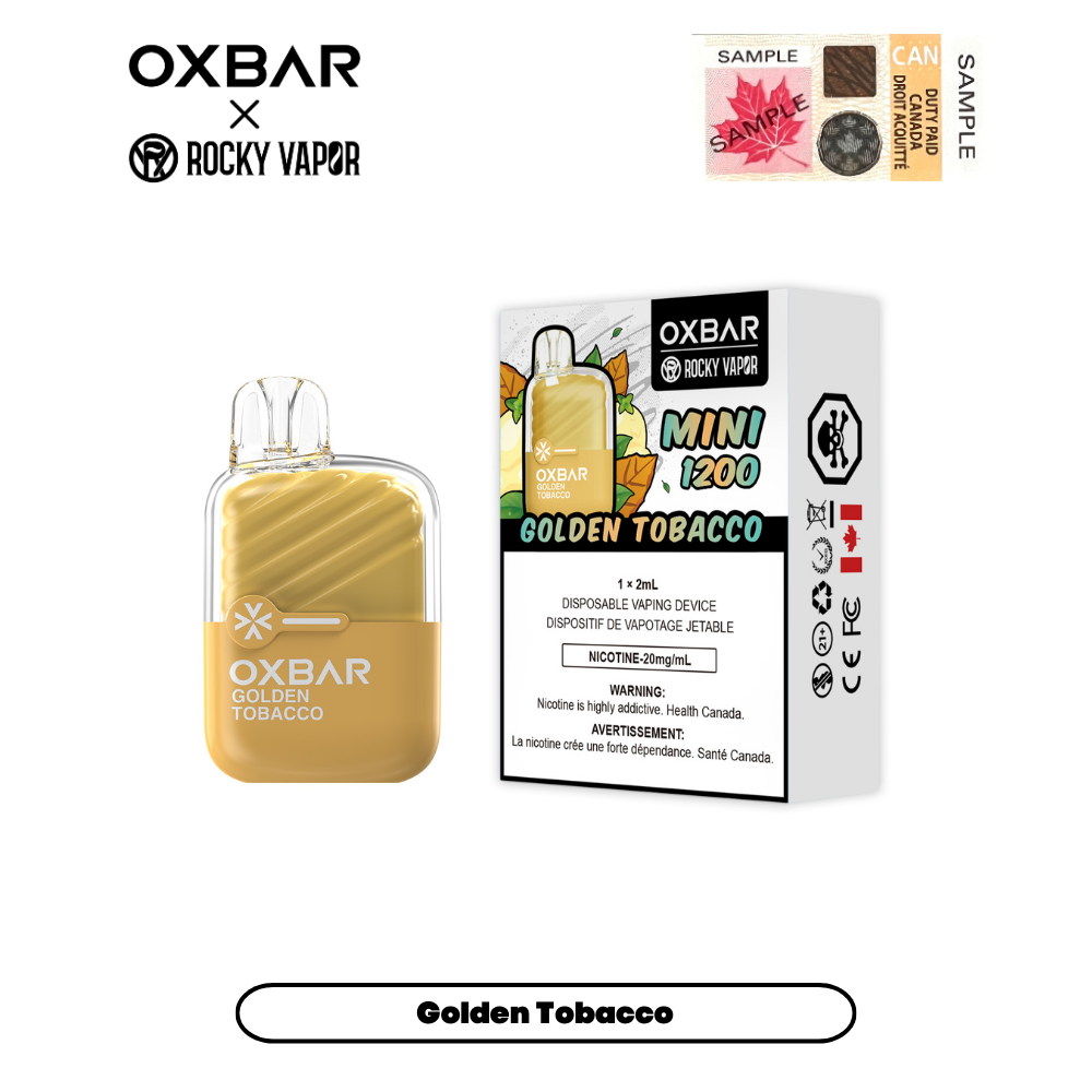 Rocky Vapor Oxbar Mini 1200 - Golden Tobacco