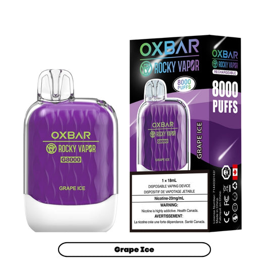 Rocky Vapor Oxbar G-8000 - Grape Ice (5pc/Carton) [Federal]