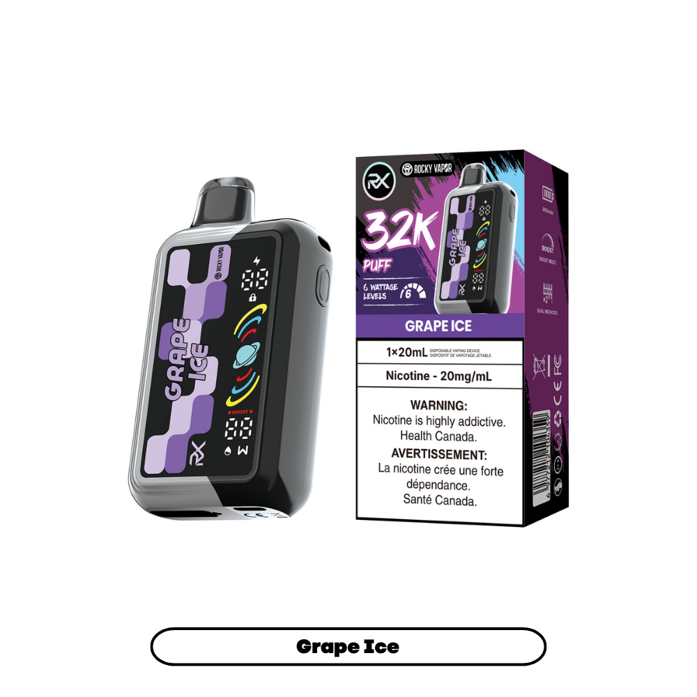 Rocky Vapor RX 32K - Grape Ice (4pc/Carton) [Manitoba]