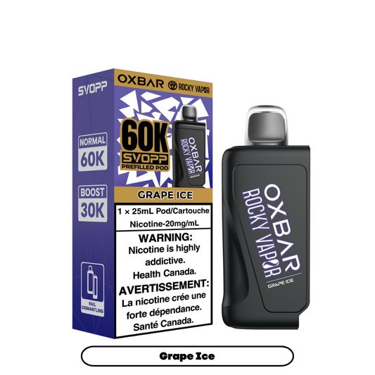 Svopp Rocky Vapor Oxbar 60K {Prefilled Pods} - Grape Ice (4pc/Carton) [Ontario]
