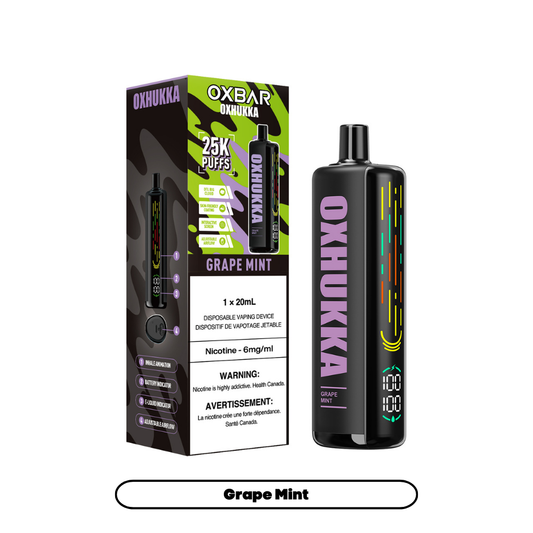 Oxbar Oxhukka- Grape Mint (4pc/Carton) [Federal]