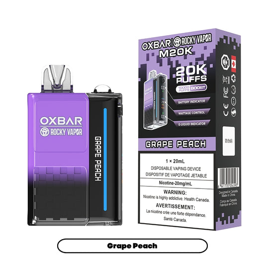 Rocky Vapor Oxbar M20K - Grape Peach (5pc/Carton) [Federal]