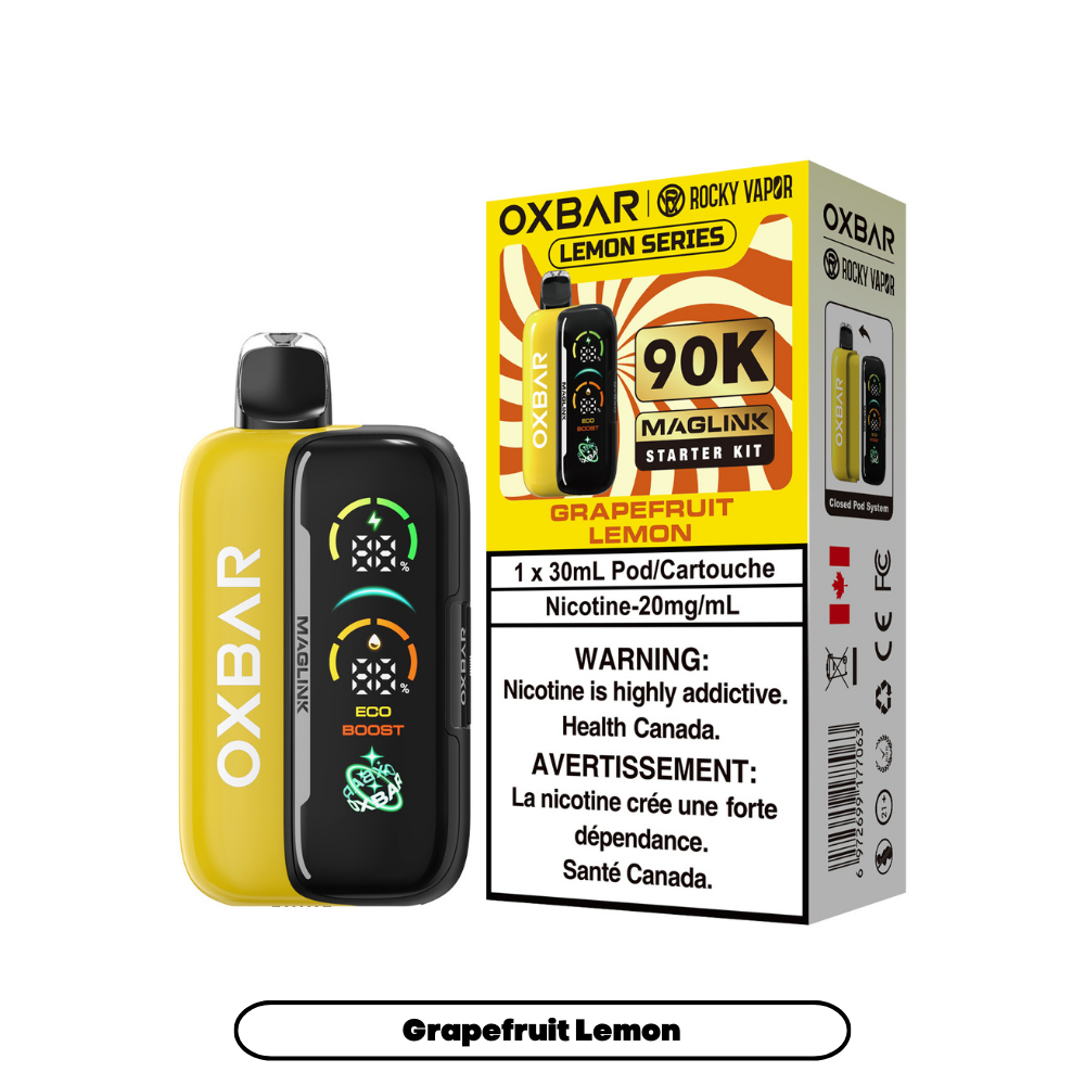 Rocky Vapor Oxbar Maglink - Lemon Series - Grapefruit Lemon (4pc/Carton) [Federal] {Starter Kit}