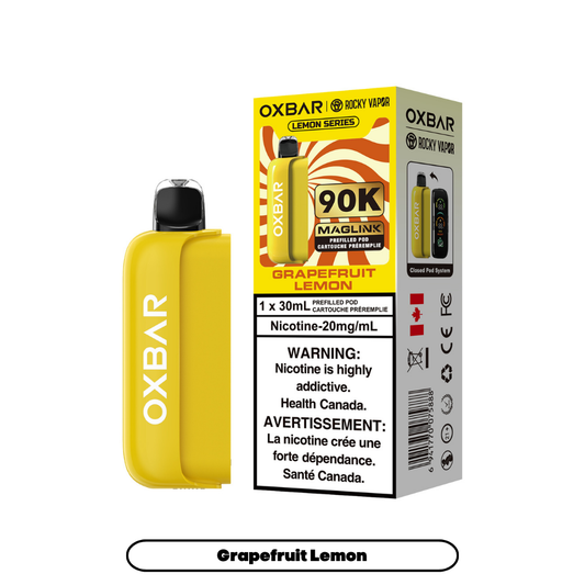 Rocky Vapor Oxbar Maglink - Lemon Series - Grapefruit Lemon (4pc/Carton) [Alberta] {Prefilled Pods}