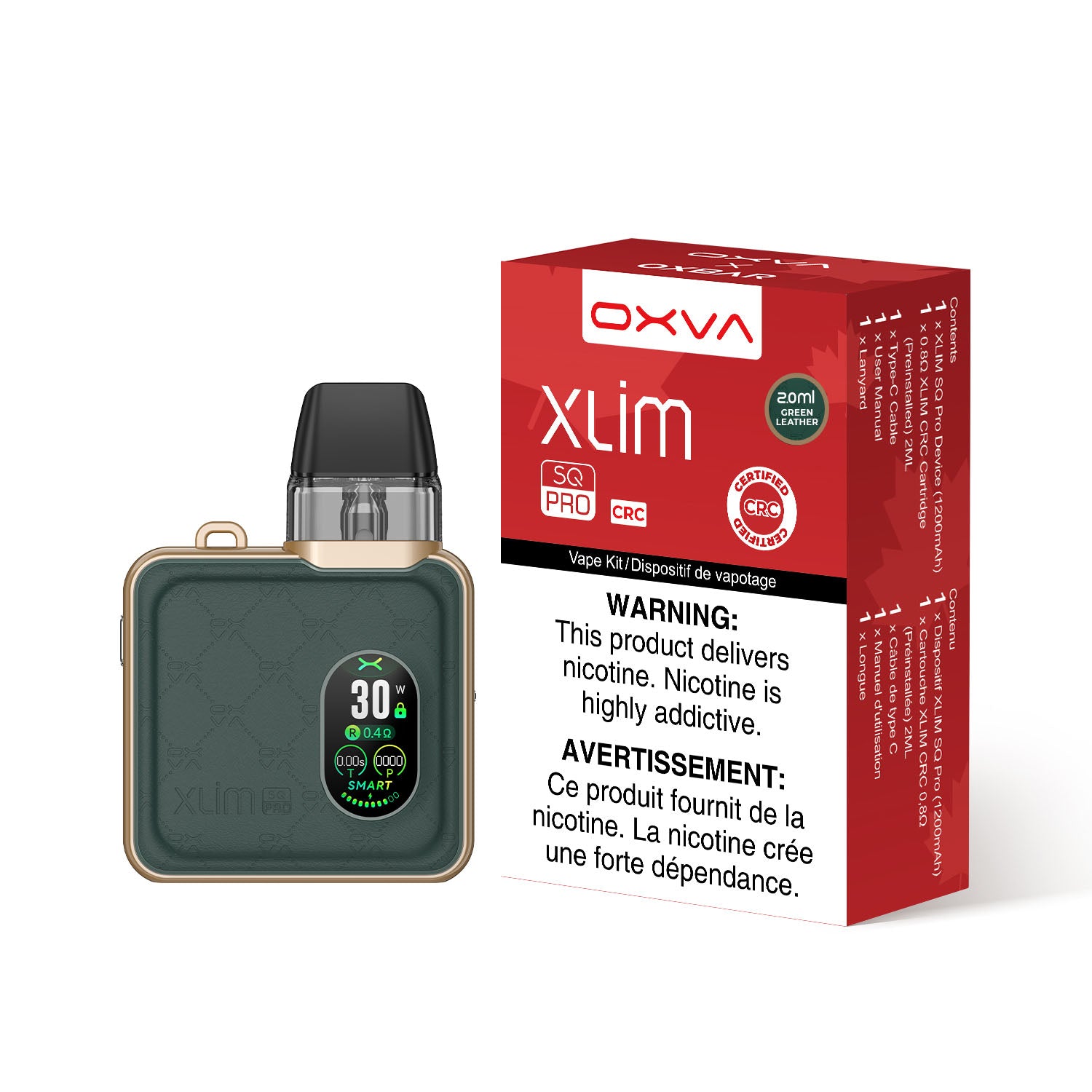 OXVA XLIM SQ PRO POD KIT [CRC] - Green Leather