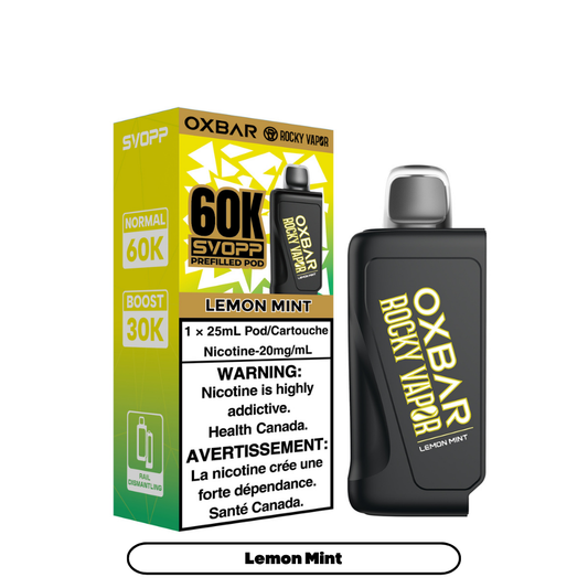 Svopp Rocky Vapor Oxbar 60K {Prefilled Pods} - Lemon Mint (4pc/Carton) [Ontario]