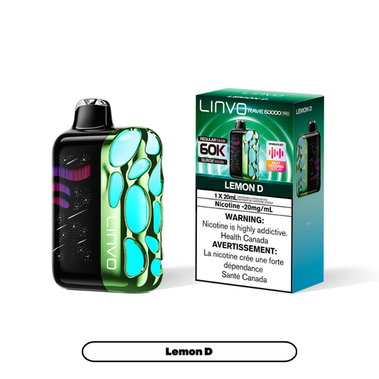 Linvo Rave 60000 Pro - Lemon D (4pc/Carton) [Manitoba]
