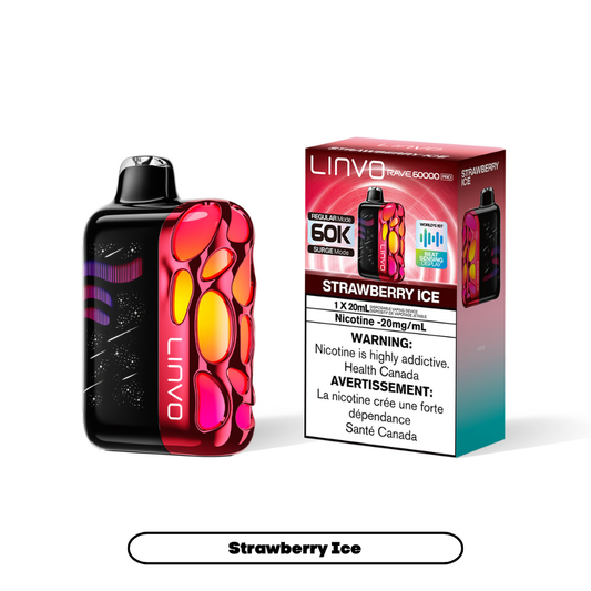 Linvo Rave 60000 Pro - Strawberry Ice (4pc/Carton) [Alberta]