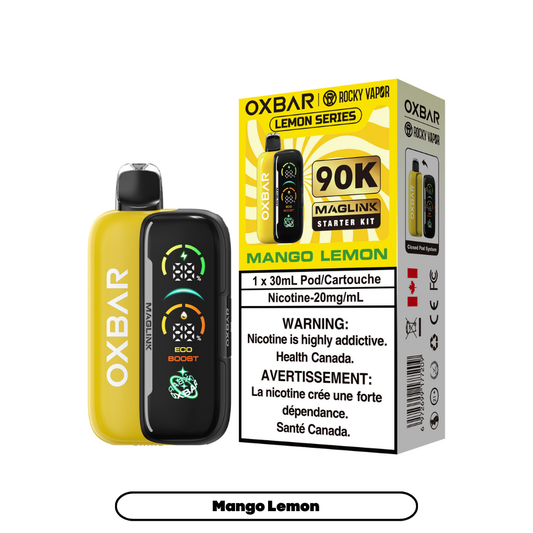 Rocky Vapor Oxbar Maglink - Lemon Series - Mango Lemon (4pc/Carton) [Federal] {Starter Kit}