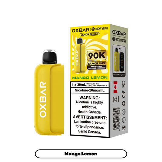 Rocky Vapor Oxbar Maglink - Lemon Series - Mango Lemon (4pc/Carton) [Alberta] {Prefilled Pods}