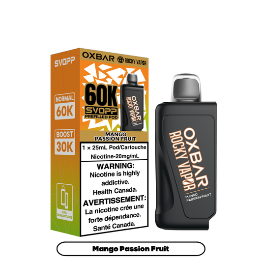 Svopp Rocky Vapor Oxbar 60K {Prefilled Pods} - Mango Passion Fruit (4pc/Carton) [Ontario]