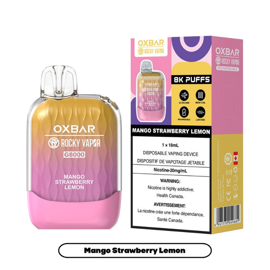 Rocky Vapor Oxbar G-8000 - Mango Strawberry Lemon (5pc/Carton) [Federal]