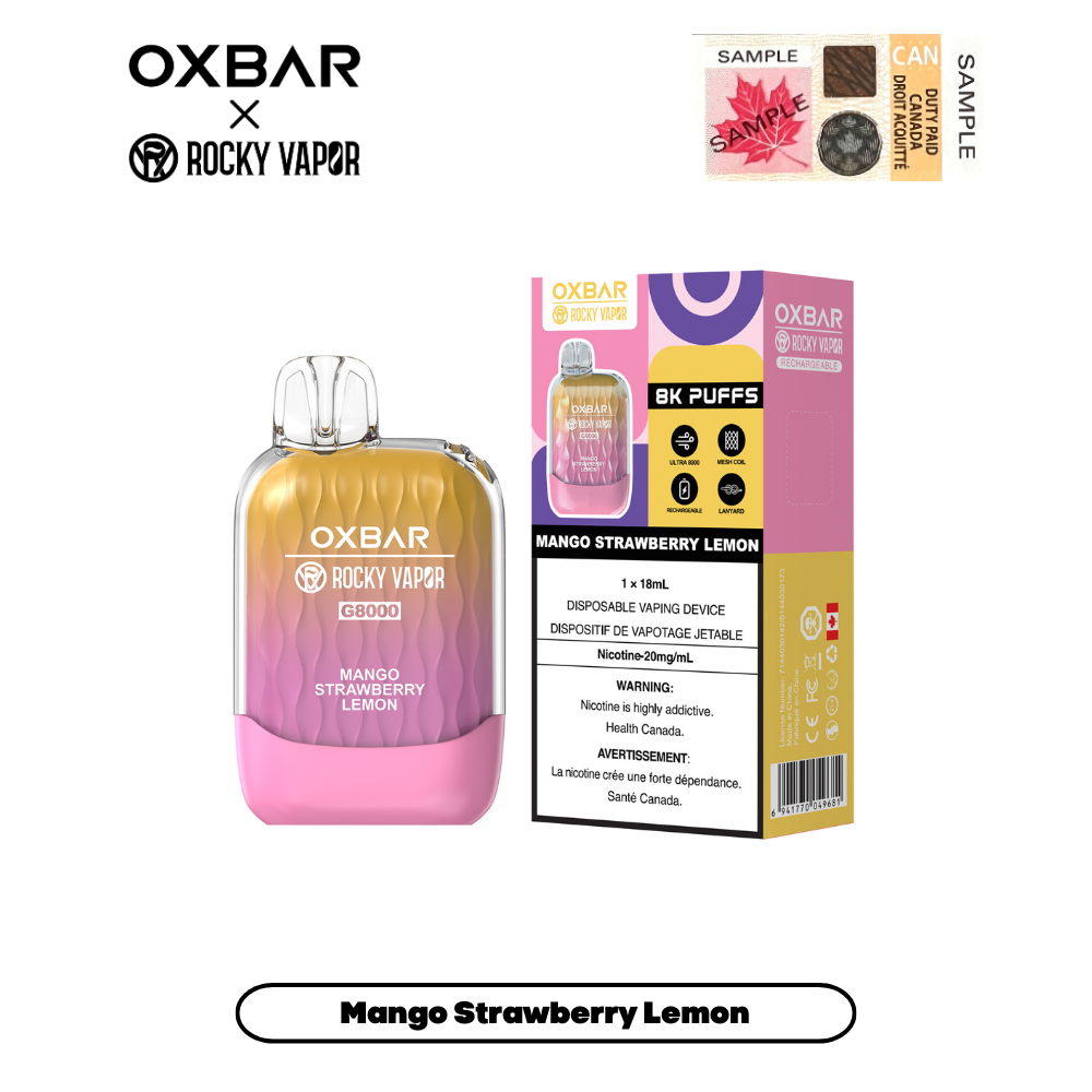 Rocky Vapor OXBAR G-8000 - Mango Strawberry Lemon