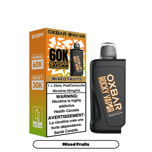 Svopp Rocky Vapor Oxbar 60K {Prefilled Pods} - Mixed Fruits (4pc/Carton) [Ontario]