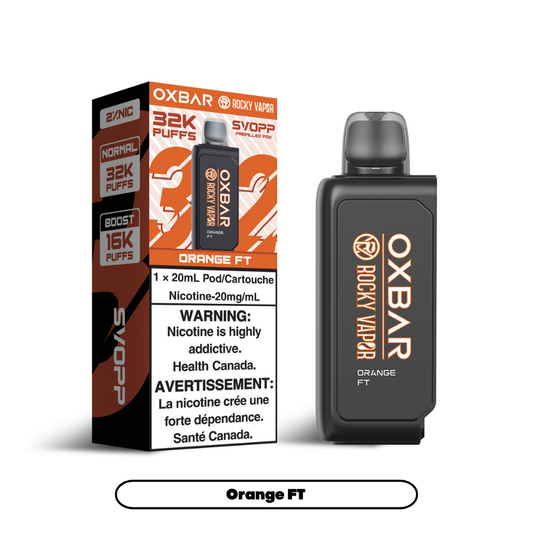 Svopp Rocky Vapor Oxbar [Prefilled Pods] 32K - Orange FT (4pc/Carton) [Federal]