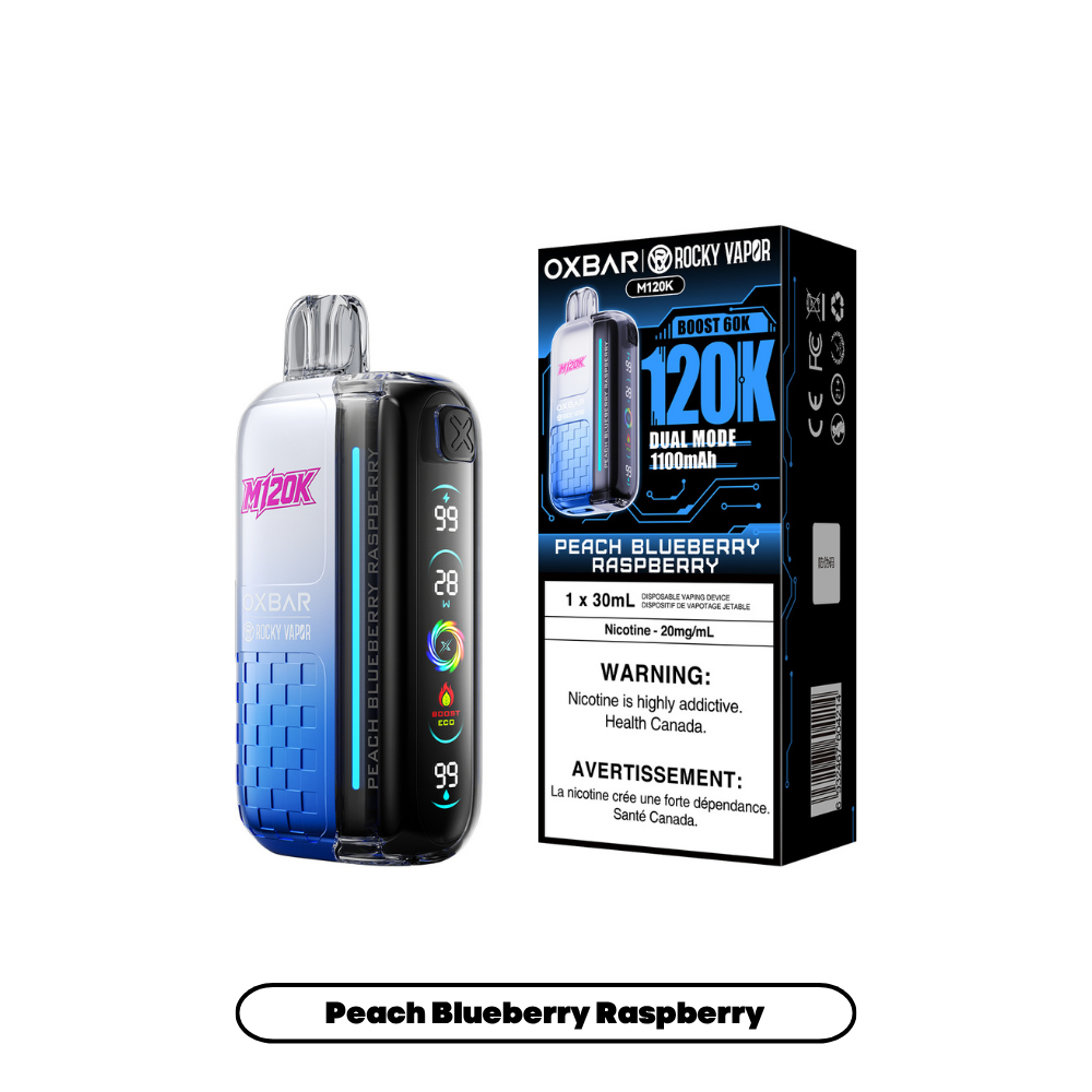 Rocky Vapor Oxbar M120K - Peach Blueberry Raspberry (4pc/Carton) [Ontario]