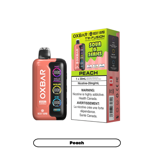 Rocky Vapor Oxbar Tri Fusion - Sour G Series - Peach (5pc/Carton) [Federal]