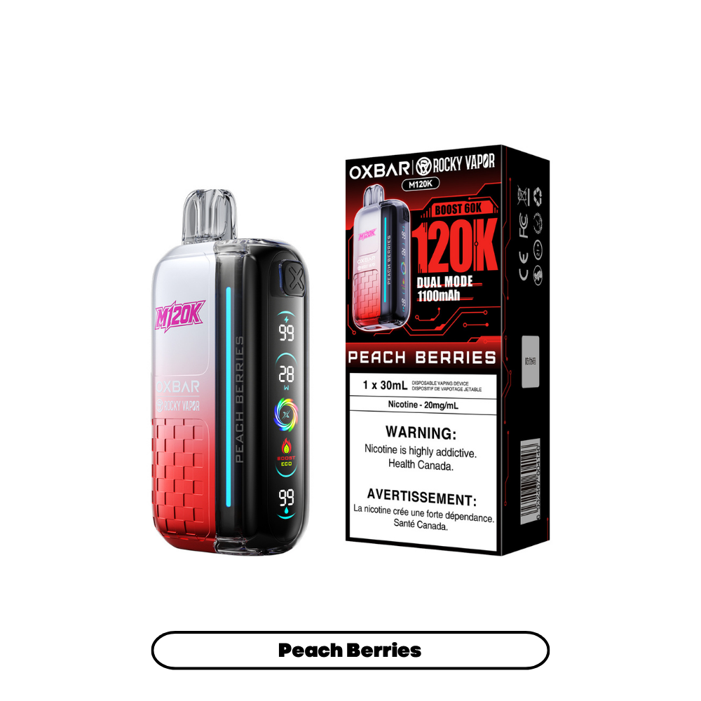 Rocky Vapor Oxbar M120K - Peach Berries (4pc/Carton) [Ontario]